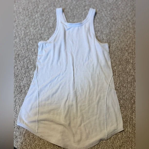 lululemon athletica White Ribbed Racerback Tank - Picture 1 of 2